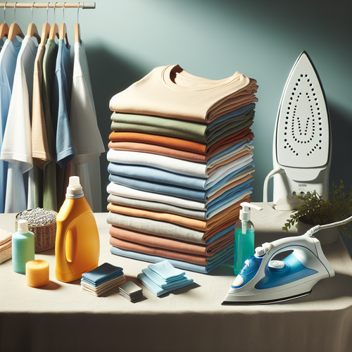 Une pile de t-shirts en coton de différentes couleurs soigneusement disposés sur une surface plane - coton-qualite-entretien.jpg